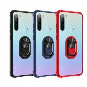 Xiaomi Redmi Note 8 Kılıf Yüzüklü Arkası Şeffaf Antişok Silikon Kapak - 10