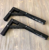 Mandallı Katlanabilir Masa Konsolu 1 Çift Siyah 30cm - 3