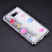 Samsung Galaxy J7 Prime Kılıf Marshmelo Simli Sıvılı Silikon - 9