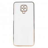 Xiaomi Redmi Note 9 Pro Kılıf Kamera Korumalı Gold Kenarlı Silikon Kapak - 6