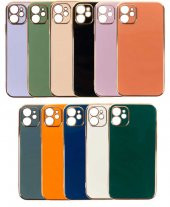 Apple iPhone 11 Kılıf Kamera Korumalı Gold Kenarlı Silikon Kapak - 4