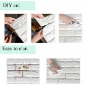 Renkli Duvarlar Kendinden Yapışkanlı Newwal Esnek Krem Sünger Tuğla Duvar Paneli thumbnail 5