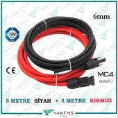 MC4 Soketli (5+5) 10 Metre 6mm Güneş Paneli Solar Kablo - 1