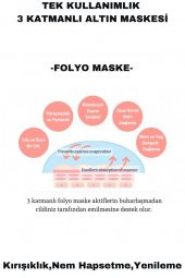 Dermal 3 ADET Tek Kullanımlık 3 Katmanlı Altın Folyo Göz Maskesi X3 Adet thumbnail 4
