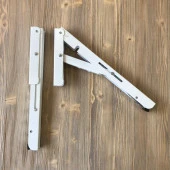 Mandallı Katlanabilir Masa Konsolu Dereceli 1 Çift Beyaz 40cm Dereceli - 2