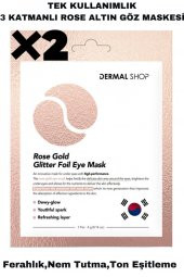 Dermal 2 ADET Tek Kullanımlık 3 Katmanlı Rose Altın Folyo Göz Maskesi - 1