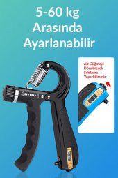 Telvesse Sayaçlı El Yayı 5-60 kg Bilek Güçlendirici Alet Ayarlanabilir Fitness Egzersiz Mavi 5-60 kg - 3