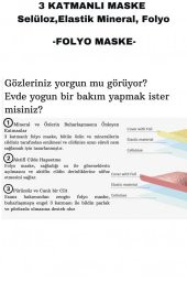 Dermal 2 ADET Tek Kullanımlık 3 Katmanlı Altın Folyo Göz Maskesi X2 Adet - 3