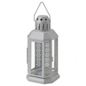 IKEA ENRUM 22 CM LAME DEKORATİF ASKILI FENER - ÇELİK MUMLUK - 1