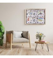 Ahşap Hasır Duvar Fotoğraf Çerçevesi 37x47 (4 ADET FOTO BASKILI) - 3