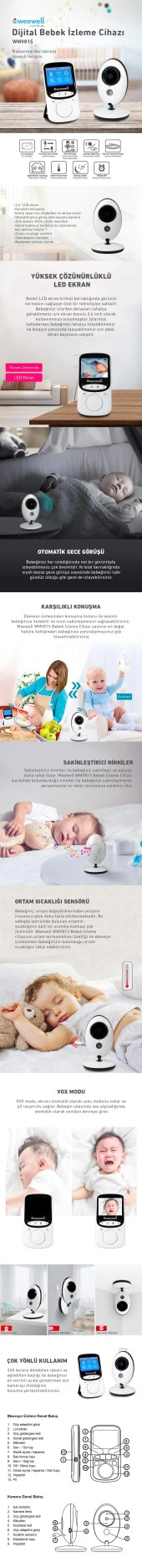 Weewell WMV815 Dijital Bebek İzleme Cihazı - 3