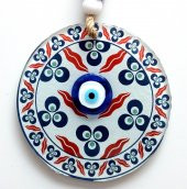 Üç Damla Desenli Nazar Boncuklu Füzyon Cam Duvar Süsü thumbnail 1