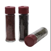 Pine 3lü Baharat Takımı Bordo Kapaklı Cam Baharatlık - 8