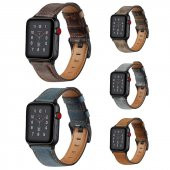 Deri Akıllı Saat Kordonu 38/40 mm Mavi - 3