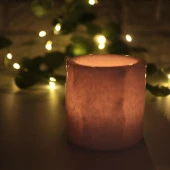 Doğal Motifli Mermer Mumluk Beyaz Dekoratif Mermer Mumluk - 2