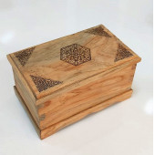 MBL-AHS-02 Lazer İşlemeli (Yakma Motif) Ahşap Mücevher Sandığı thumbnail 1