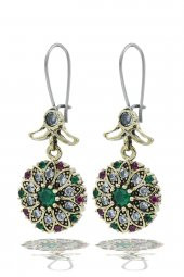 Verde Serisi Yeşil Renkli Ametist Taşlı Gümüş Kadın Otantik Küpe thumbnail 1