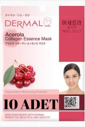 DERMAL Yenileyici, Nemlendirici, Besleyici Barbados Kirazı Özlü Kolajen Maske X10 - 1