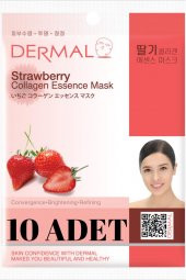DERMAL Aydınlatıcı ve Arındırıcı Çilek Özlü Kolajen Maske X10 Adet - 1