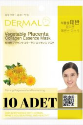 DERMAL Sıkılaştırıcı, Yenileyici, Nemlendirici Bitki Plesantası Özlü Kolajen Maske X10 Adet - 1