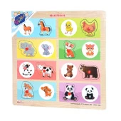 ONY-366-367 Ahşap Tutmalı Eşleştirme -Hayvanlar ve Yavruları - 1