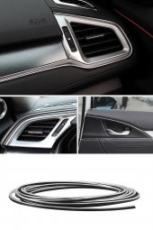 Krom Trim Torpido Fitilli Yeni Nesil Araç Içi Ip Şerit Balık Sırtı Nikelajlı - 2