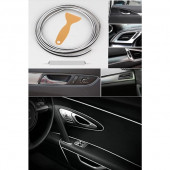 Krom Trim Fitilli Yeni Nesil Araç İçi İp Şerit Balık Sırtı Nikelajlı - 1