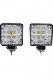 Off Road Sis Farı - Lamba 16 Led Kare Çalışma Lambası 2 Adet - 1