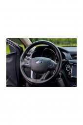 Direksiyon Kılıfı Deri Dikişli Yumuşak Kokusuz Dikmeli Noktalı - Siyah - 1