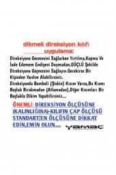 Direksiyon Kılıfı Deri Dikişli Yumuşak Kokusuz Dikmeli Düz - Siyah - 4
