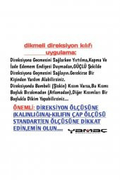 Direksiyon Kılıfı Deri Dikişli Yumuşak Kokusuz Dikmeli Düz - Kırmızı - 4