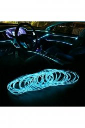 2 Metre Buz Mavi Araç İçi Torpido Ledi Renkli İp Neon İp Led Şerit Led Neon İp Led - 1