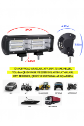 POINT MARKETING 144W Offroad Yayıcı Delici Metal Off Road Led Bar 24 cm - 2