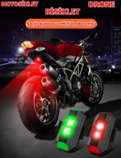 POINT MARKETING Rgb Motosiklet Drone Bisiklet Otomotiv Şarjlı Kablosuz Mini Led Lamba- 7 Renk Flaşlı - 1