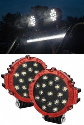 POINT MARKETING 7 İnc 17 Led 51 W Beyaz Kalın Gündüz Ledi Off Road Far Çalışma Lambası Sis Lambası - 1