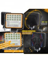 42 Led 126 W Beyaz 3 Modlu Turuncu Beyaz Yayıcı Off Road Farı Lamba Çalışma Lambası Sis Lambası - 2