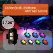 POINT MARKETING Rgb Motosiklet Drone Bisiklet Otomotiv Çakar Şarjlı Kablosuz Mini Led - 7 Farklı Renk - 2