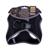 Doggie Havalı Dokuma Reflektör Serisi Küçük Irk Göğüs Tasması Siyah M-38-44Cm thumbnail 2