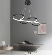 TT Aydınlatma TT025-SY  Yılan Modeli Mat Siyah Led Avize - 2