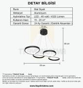 TT Aydınlatma TT025-SY  Yılan Modeli Mat Siyah Led Avize - 4