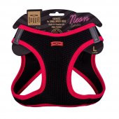 Doggie Havalı Dokuma Neon Serisi Küçük Irk Göğüs Tasması Pembe L-42-48Cm - 1