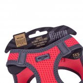 Doggie Havalı Dokuma Reflektör Serisi Küçük Irk Göğüs Tasması Kırmızı 3XS-22-26Cm thumbnail 3