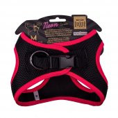 Doggie Havalı Dokuma Neon Serisi Küçük Irk Göğüs Tasması Pembe M-38-44Cm - 2