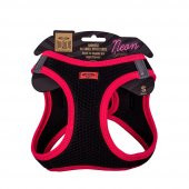 Doggie Havalı Dokuma Neon Serisi Küçük Irk Göğüs Tasması Pembe S-32-38Cm - 1