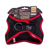 Doggie Havalı Dokuma Neon Serisi Küçük Irk Göğüs Tasması Kırmızı M-38-44Cm - 2