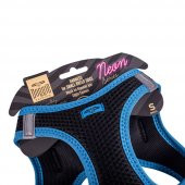Doggie Havalı Dokuma Neon Serisi Küçük Irk Göğüs Tasması Mavi S-32-38Cm - 3