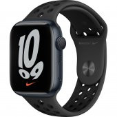 Apple Watch Series 7 Nike GPS 45mm Gece Yarısı Alüminyum Kasa ve Nike Spor Kordon Akıllı Saat - 1