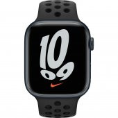 Apple Watch Series 7 Nike GPS 45mm Gece Yarısı Alüminyum Kasa ve Nike Spor Kordon Akıllı Saat - 2