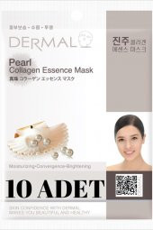 DERMAL Aydınlatıcı, Nemlendirici İnci Özlü Kolajen Gece Maske X10 Adet thumbnail 1