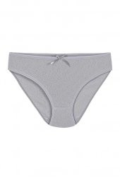 12 Adet Yıldız Bayan Ribana Kalpli Bikini Külot Gri 3574 - 1